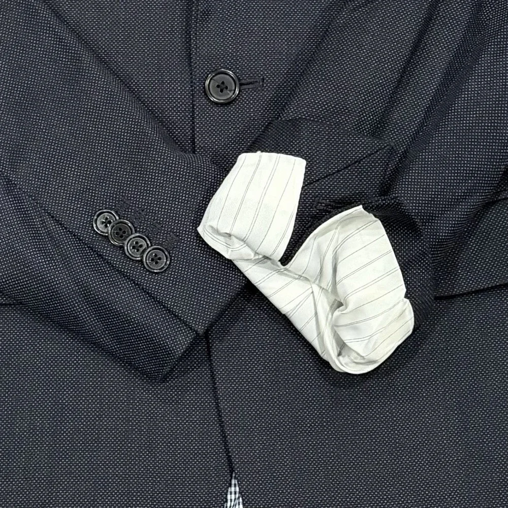 Banana Republic Marzotto Wool 36S Navy Birdseye Slim Modern Blazer Sport Coat